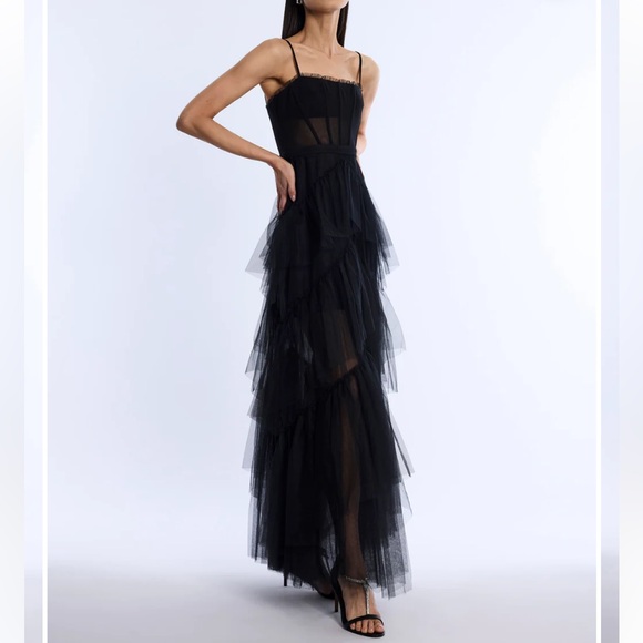 BCBG Oly Ruffled Tiered Corset Gown - Picture 6 of 8